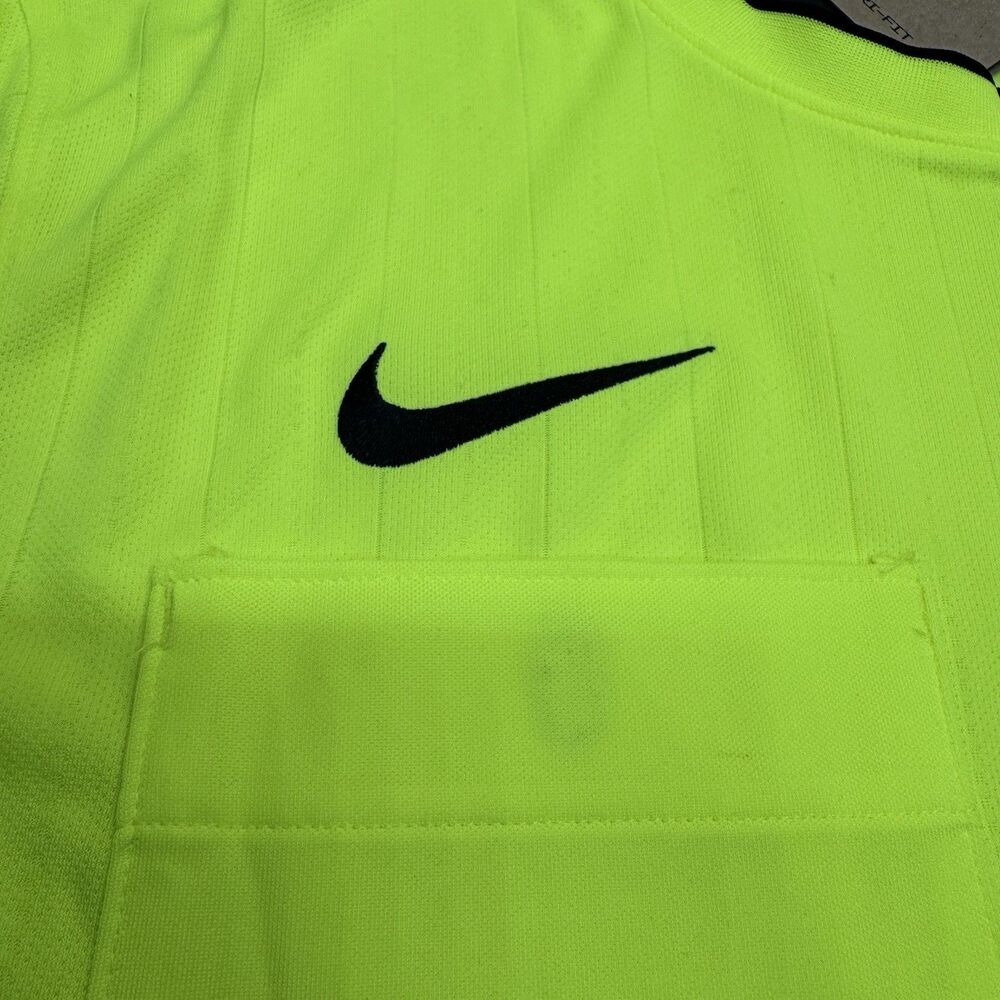 NEW Nike Dri-FIT Soccer Referee Jersey Shirt SLIM Fit Volt LG Mens DH8027-702 - Picture 7 of 14